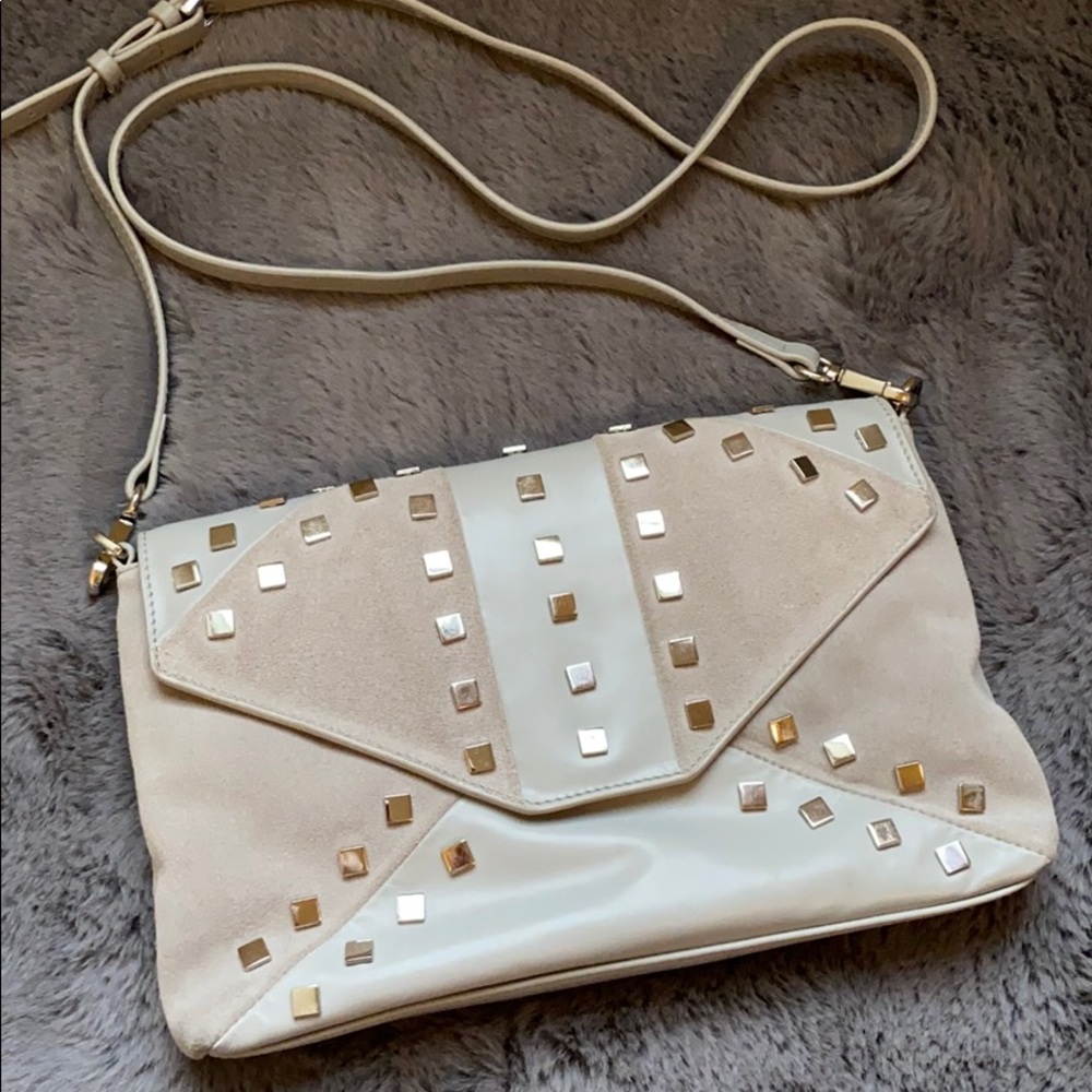 Sorial suede crossbody clutch